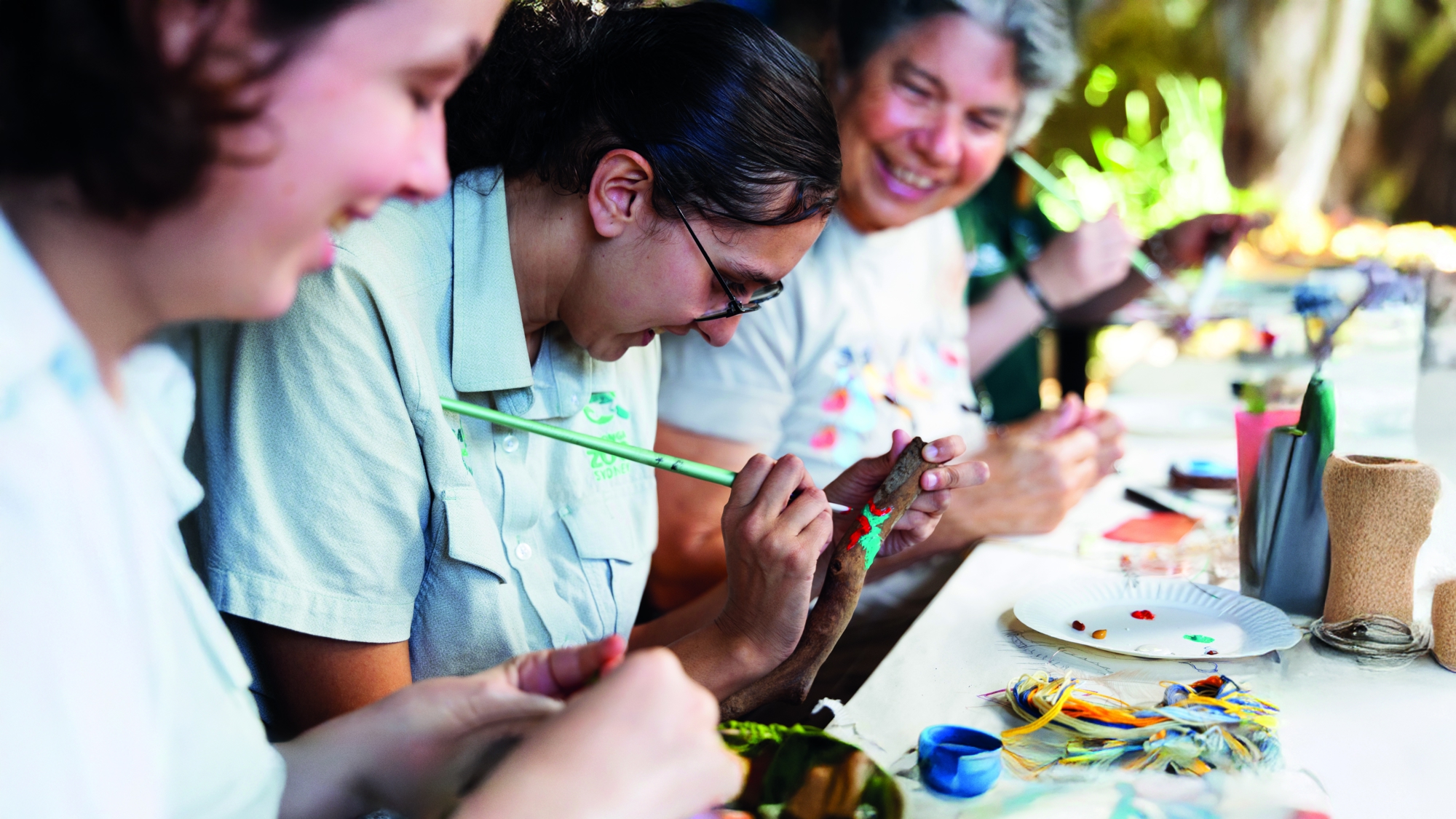 Indigenous peoples engaging with crafts