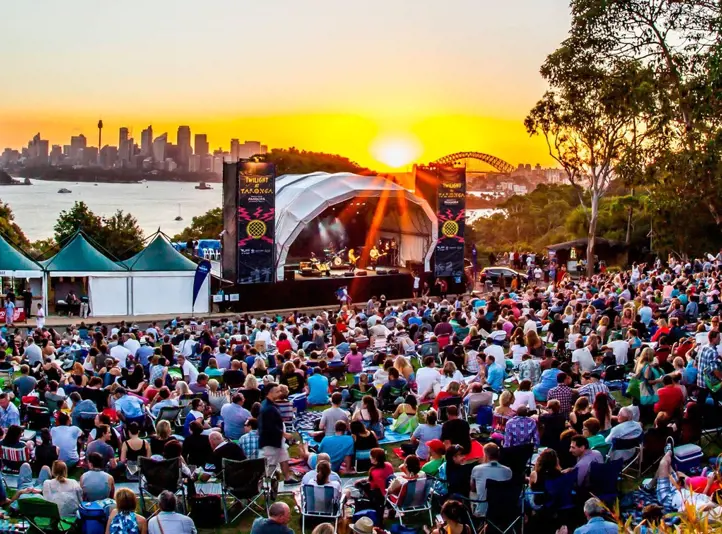 View of Twilight at Taronga stage with view across Sydney Harbour