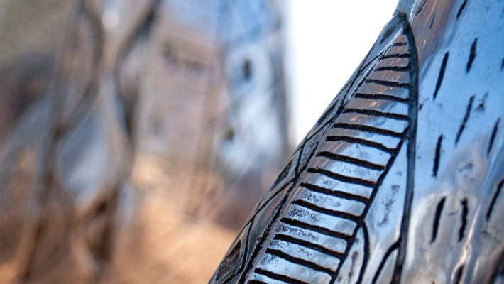 Indigenous artwork at Taronga's entry plaza