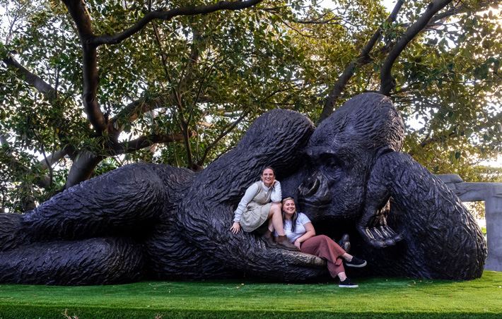 Guests posting with King Nyani - Taronga Zoo Sydney