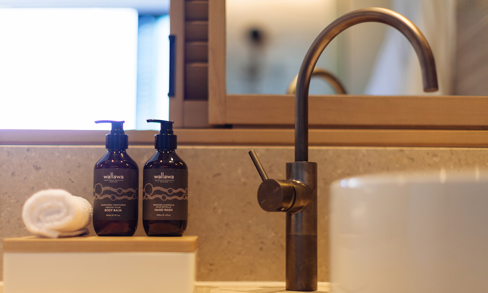 Bathroom vanity detailing at the Wildlife Retreat at Taronga.